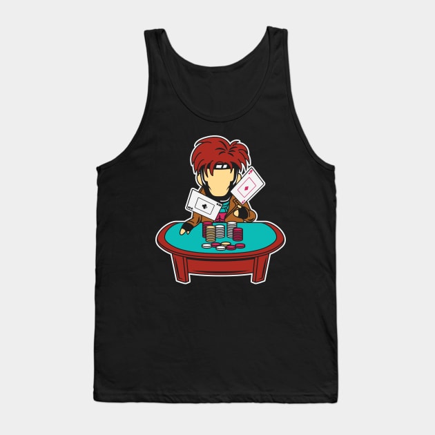 POKER: Funny Cartoon Poker Player Gift Tank Top by woormle